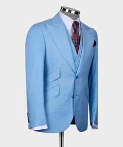 Light Blue Classic Vest Suit