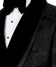 Load image into Gallery viewer, Black Flower Print Double Breasted Tuxedo