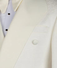 Load image into Gallery viewer, White Double-Breasted Tuxedo with Geometric Collar