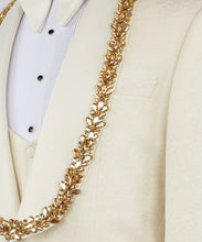 Load image into Gallery viewer, White-Gold Detailed Collar &amp; Sleeves Jewelry Tuxedo