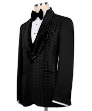Load image into Gallery viewer, Black Stone Detailed Embroidered Tuxedo