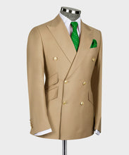 Load image into Gallery viewer, Gold Six Button Camel Double- Breasted Suit