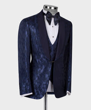 Load image into Gallery viewer, Double Lapeled Navy Tuxedo