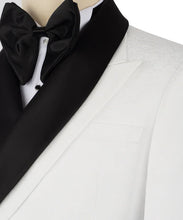 Load image into Gallery viewer, White, Black Double Breasted Tuxedo