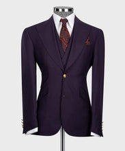 Load image into Gallery viewer, Classic Dark Purple Vest Suit