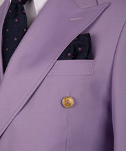 Load image into Gallery viewer, Lavender Double- Breasted Gold Button Suit