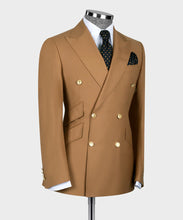 Load image into Gallery viewer, Dark Camel Gold Six Button Double Breasted Suit