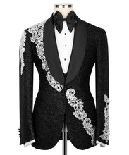 Load image into Gallery viewer, Black Jewelry Tuxedo with  Rhinestones