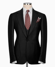 Load image into Gallery viewer, Black Plaid Three Piece Classic Suit