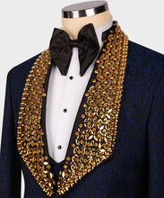 Load image into Gallery viewer, Gold Gem Navy Tuxedo