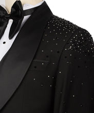 Load image into Gallery viewer, Black Tuxedo with Shoulder Stone