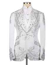 Load image into Gallery viewer, White Embroidered Tuxedo