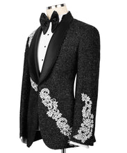 Load image into Gallery viewer, Black Jewelry Tuxedo with  Rhinestones
