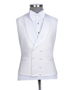 White Tuxedo With White Wide Lapel