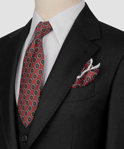 Black Plaid Three Piece Classic Suit