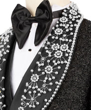 Load image into Gallery viewer, Black Silver Gemstone Detailed Tuxedo