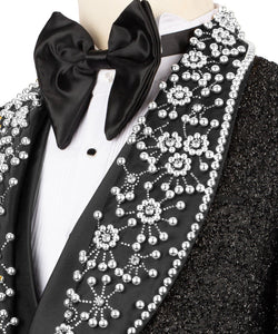 Black Silver Gemstone Detailed Tuxedo