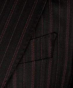 Black Classic Vest Suit With Red Stripes
