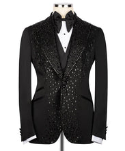 Load image into Gallery viewer, Black Embroidered Tuxedo