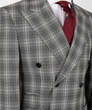 Load image into Gallery viewer, Gray Plaid Double Breasted Suit