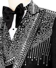 Load image into Gallery viewer, Tuxedo with stone embroidery on trousers, jacket and vest