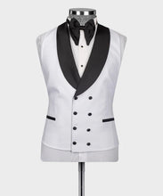 Load image into Gallery viewer, White Tuxedo With Black Wide Lapel&nbsp;