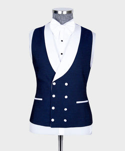 Classic Navy Blue-White Tuxedo