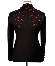Load image into Gallery viewer, Black Tuxedo with Red Stone Embroidery
