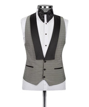Load image into Gallery viewer, Grey Tuxedo with Black Satin Colar