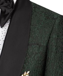 Stone Embroidered Green Tuxedo