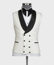 Load image into Gallery viewer, Cream Tuxedo With Black Wide Lapel