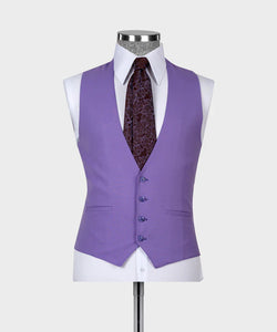 Purple Classic Vest Suit