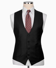Load image into Gallery viewer, Black Plaid Three Piece Classic Suit