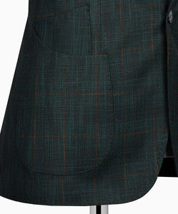 Dark Green Plaid Three Piece Suit