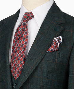 Dark Green Plaid Three Piece Suit