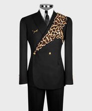 Load image into Gallery viewer, Black Tuxedo with Gold button and signature panther brooch