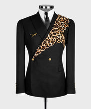 Load image into Gallery viewer, Black Tuxedo with Gold button and signature panther brooch