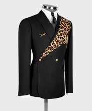 Load image into Gallery viewer, Black Tuxedo with Gold button and signature panther brooch