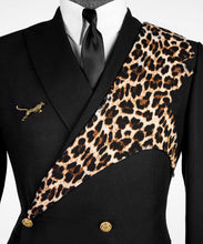 Load image into Gallery viewer, Black Tuxedo with Gold button and signature panther brooch