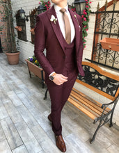 Load image into Gallery viewer, Wine 3-Piece Suit (TE3350)