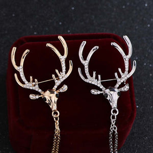 Stag with Chain Lapel Pin