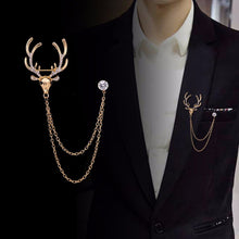 Load image into Gallery viewer, Stag with Chain Lapel Pin