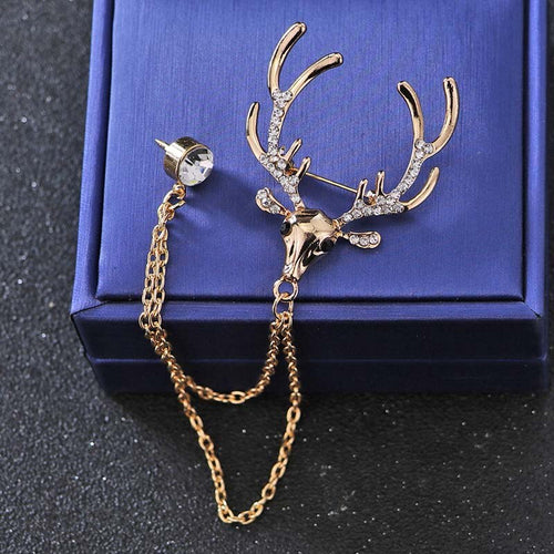 Stag with Chain Lapel Pin