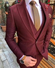 Load image into Gallery viewer, Burgundy 3-Piece Suit (TE3210)