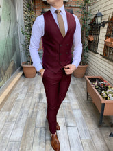 Load image into Gallery viewer, Burgundy 3-Piece Suit (TE3210)