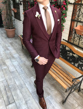 Load image into Gallery viewer, Wine 3-Piece Suit (TE3350)