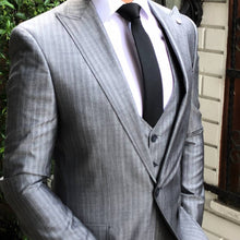 Load image into Gallery viewer, Gray Stripe Suit (3 pc) 7.3555