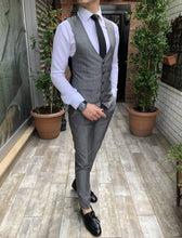 Load image into Gallery viewer, Gray Stripe Suit (3 pc) 7.3555