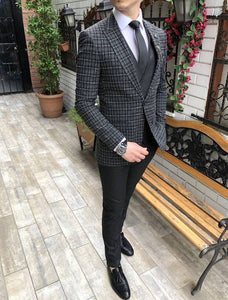 Gray patterned Sportcoat Set (3 pc look) 7.3552